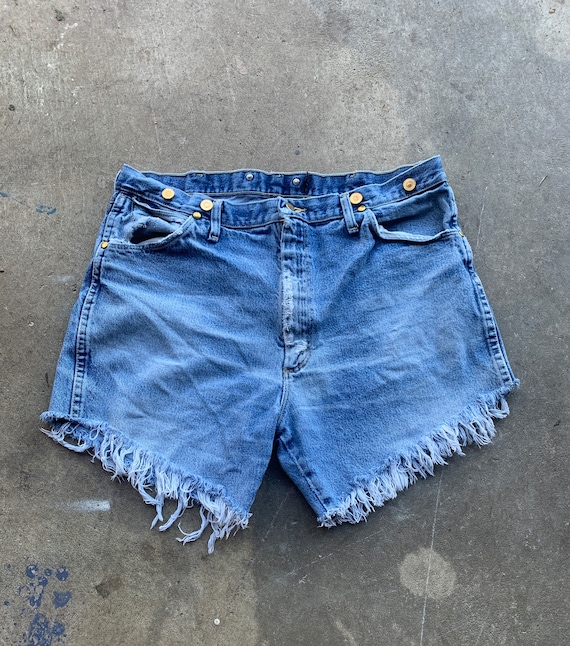 Vintage Cut Off  Denim Shorts - Size 38 Wrangler J