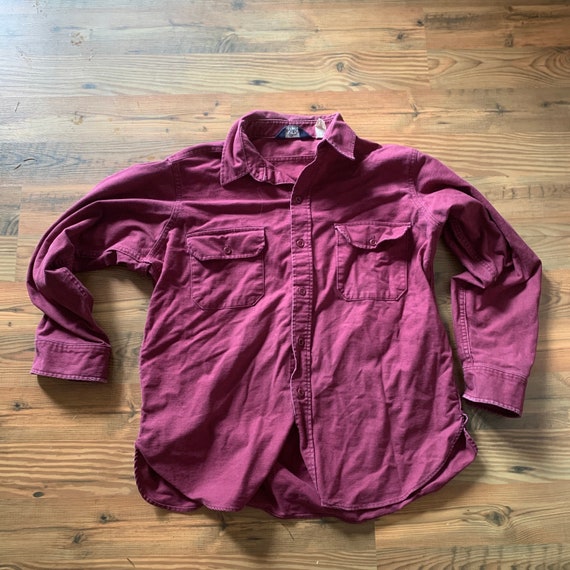 Vintage Burgundy Button Up Shirt - Denim Woolrich 