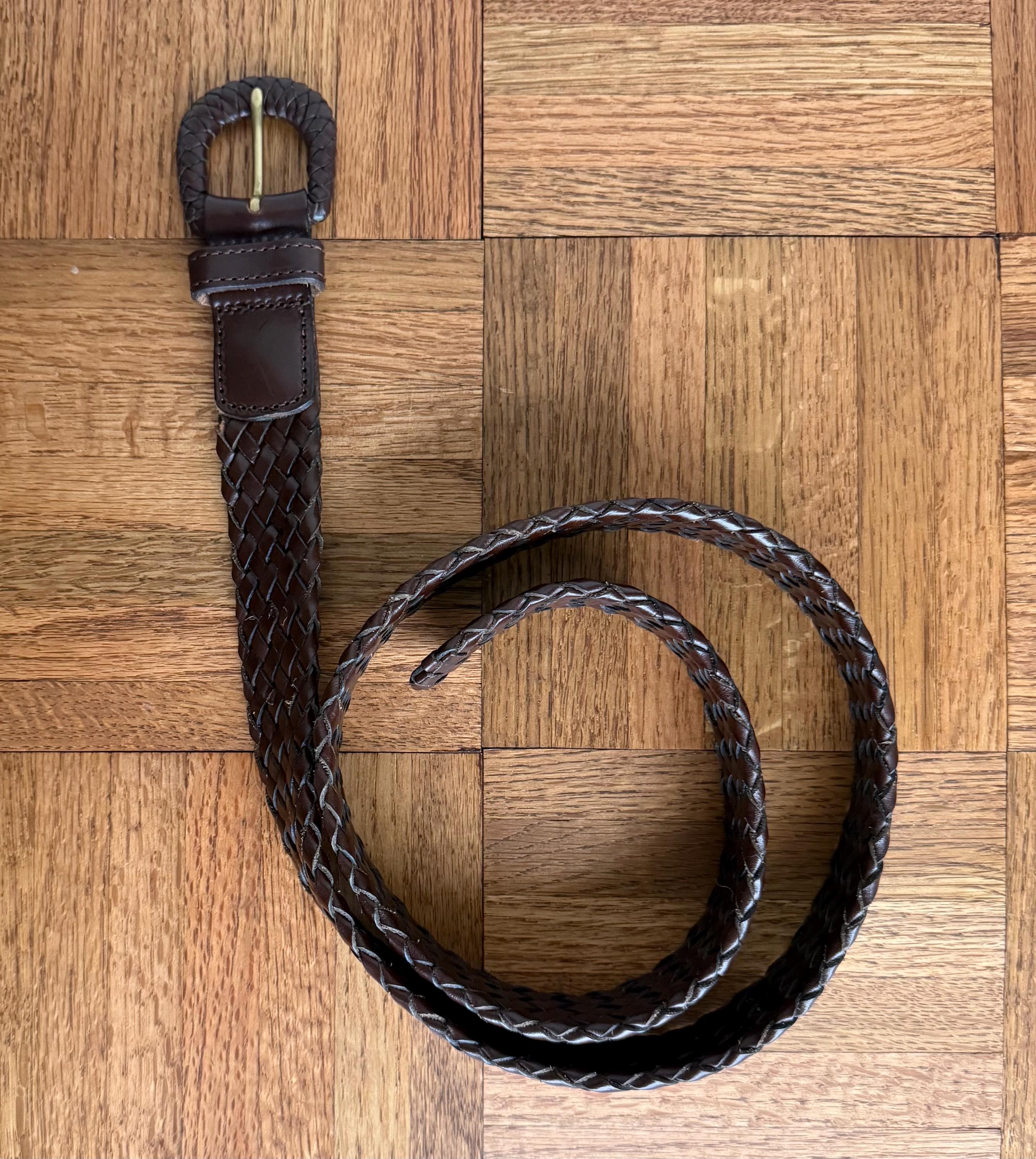 Hand Made in Turkey Light Cordovan Braided Leather w Floral Studs Belt womens XL Belt Made in Turkey - Etsy main image 2