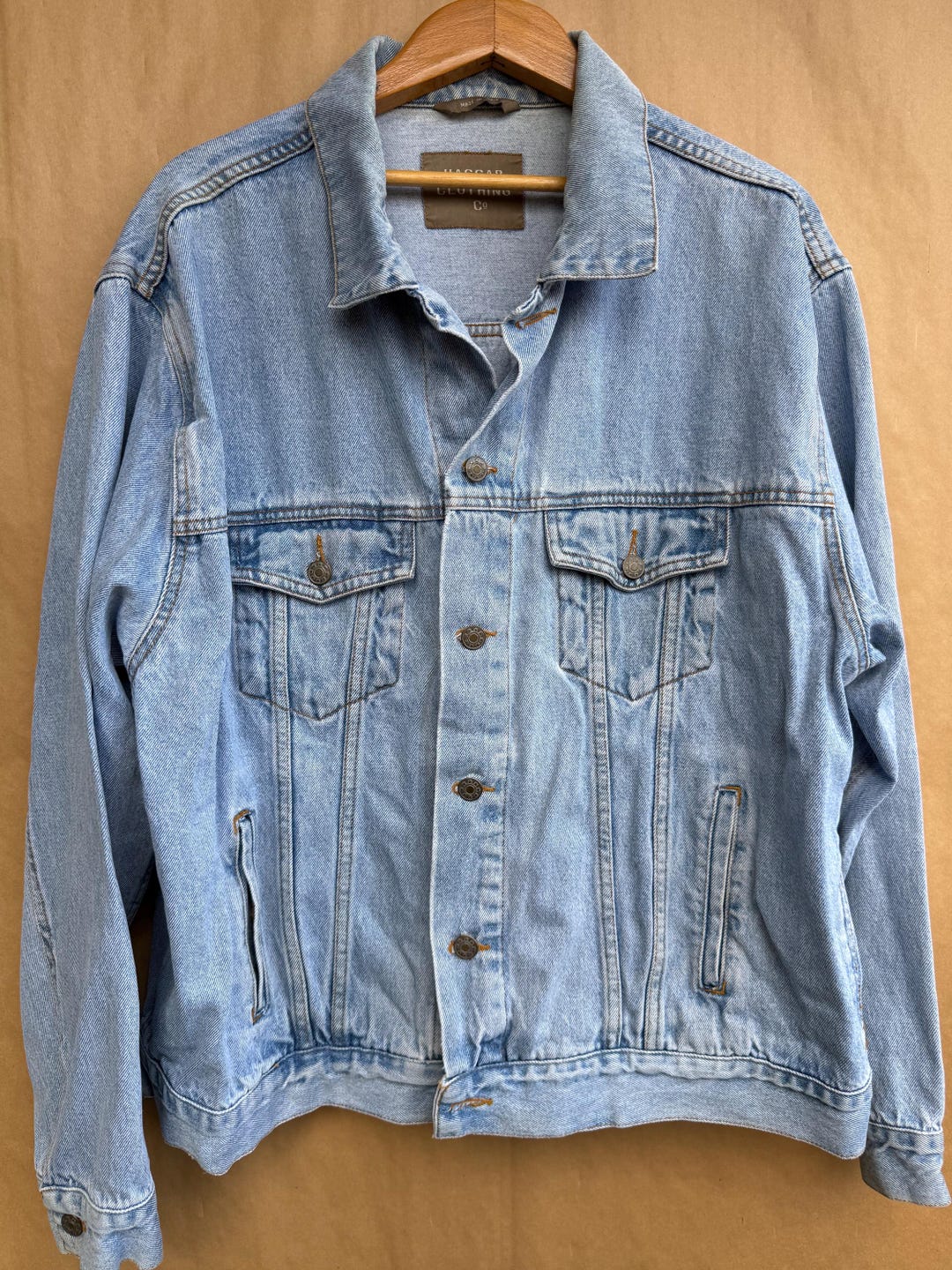 Vintage 90s Haggar Denim Jacket - Light Wash Trucker Jean Jacket ...