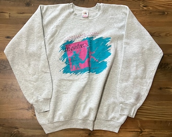 Vintage Student Theater Sweatshirt- Gray Wicked Graphic Crewneck