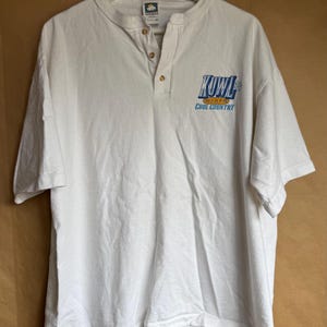 Vintage 1990s KYWL Shirt - Radio Station Tee - Size Extra Large - XL - White - Cool Country - Music -