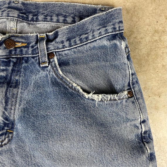 Vintage Size 32 Lee Frayed Hem Jeans Trashed Deni… - image 4