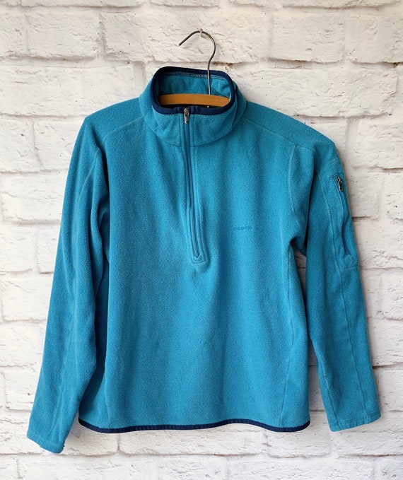 Vintage Patagonia Fleece Aqua Blue 1/2 Zip Fleece… - image 1