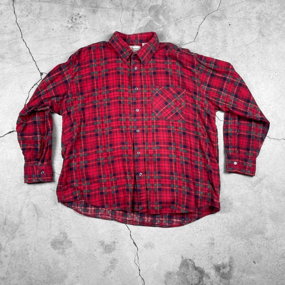 Vintage Flannel -  Size XL - Extra Large - Red an… - image 1