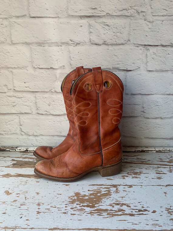 Vintage Wrangler Cowboy Boots - Brown  Cowgirl Bo… - image 2