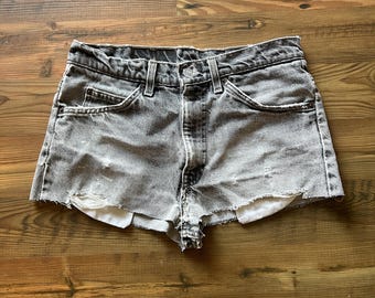 Vintage Levi's Destroyed and Repaired Jean Shorts - Gray USA Made Orange Tab Denim Shorts