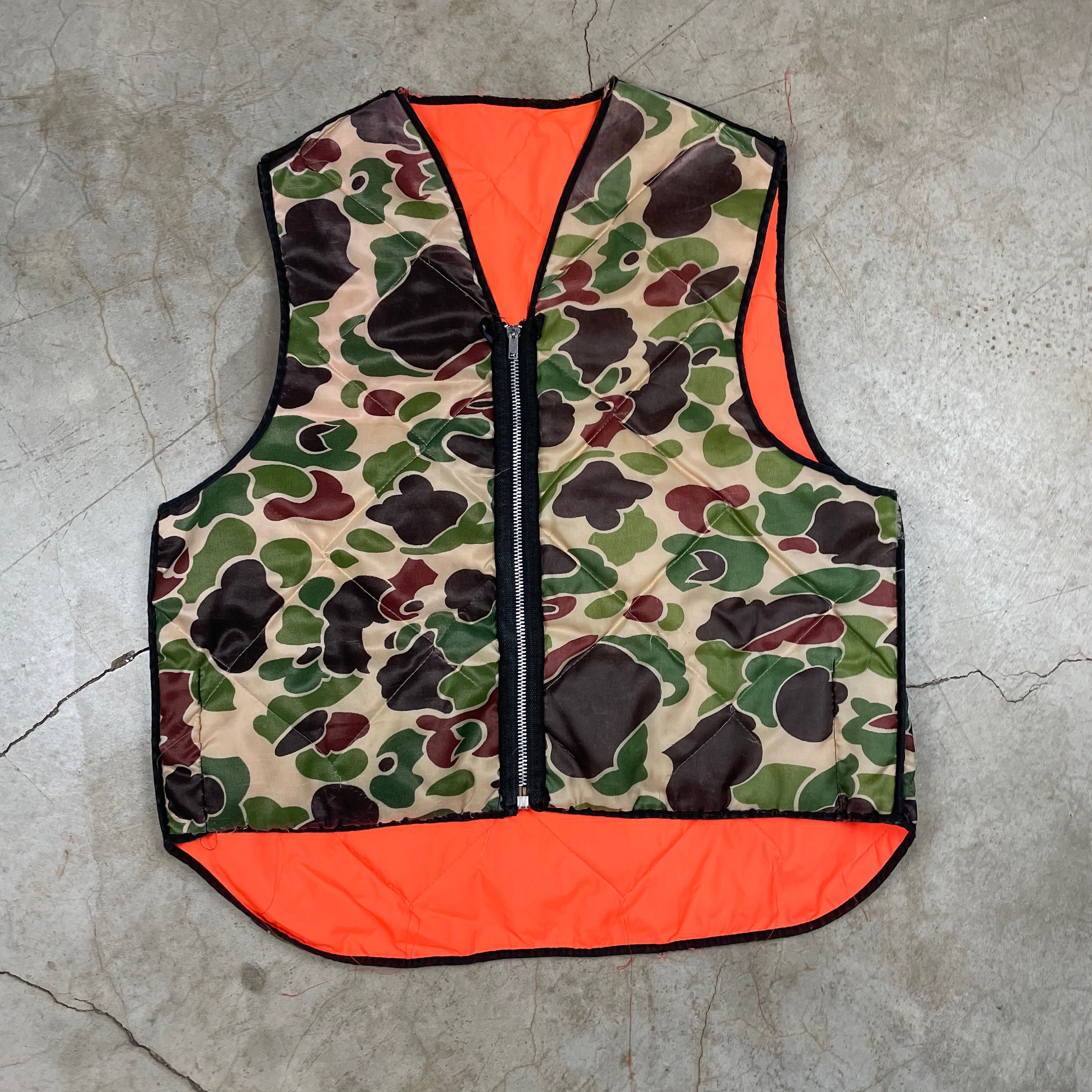 Vintage Reversible Camo Vest Orange L 