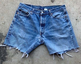 Vintage Levi’s 501 Denim Shorts - Size 34  Jorts- Classic Denim Cut Off  Shorts