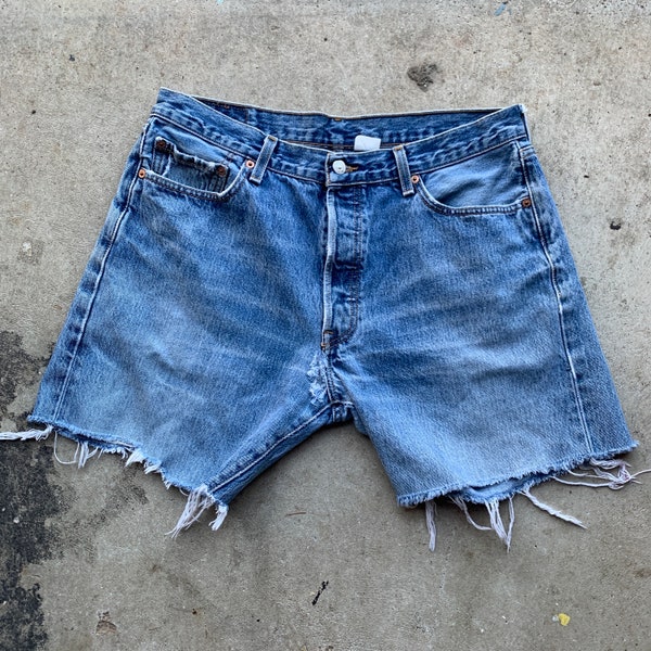 Vintage Levi’s 501 Denim Shorts - Size 34  Jorts- Classic Denim Cut Off  Shorts