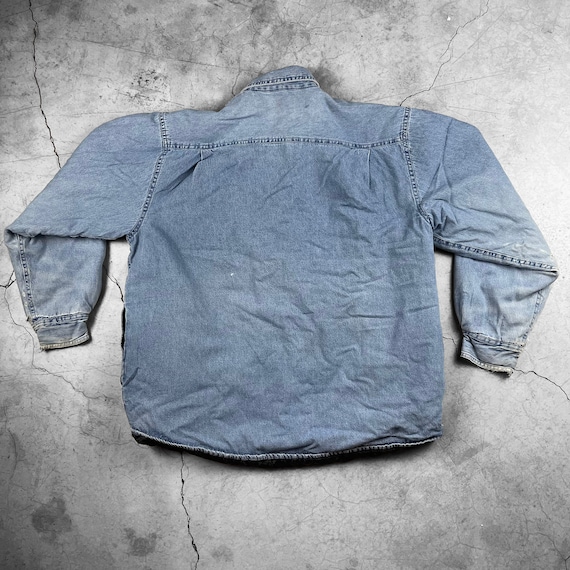 Vintage Denim Coat - Size Large - Quilted Jacket … - image 2