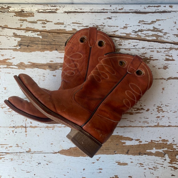 Vintage Wrangler Cowboy Boots - Brown  Cowgirl Bo… - image 5