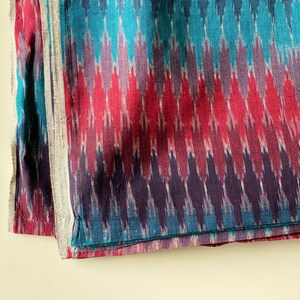 Indian Ikat Fabric, Multicolor Ikat weave, Indian Cotton fabric, 26 inch cut, hand woven Indian Ikat, Home Linen and Quilting stash fabric