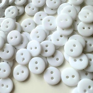 Classic Round Buttons Set - Resin White 12mm Sewing Buttons Bulk Button Lot for Crafting, 2 Hole Small Plastic Button, 18L Great for sewing