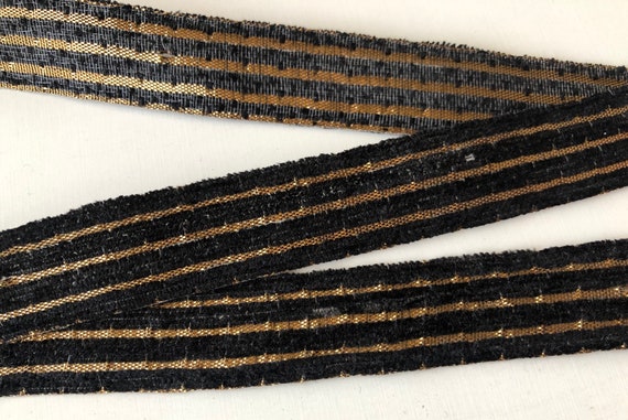 Samt Ordnungs Band Meterware Schwarz Und Golden Samtband Etsy