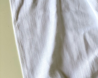White Indian Cotton Flax Linen Texture Fabric, Solid Colored Fabric, 1 yard cut, 96 cm Dressmaking cloth, Home Linen