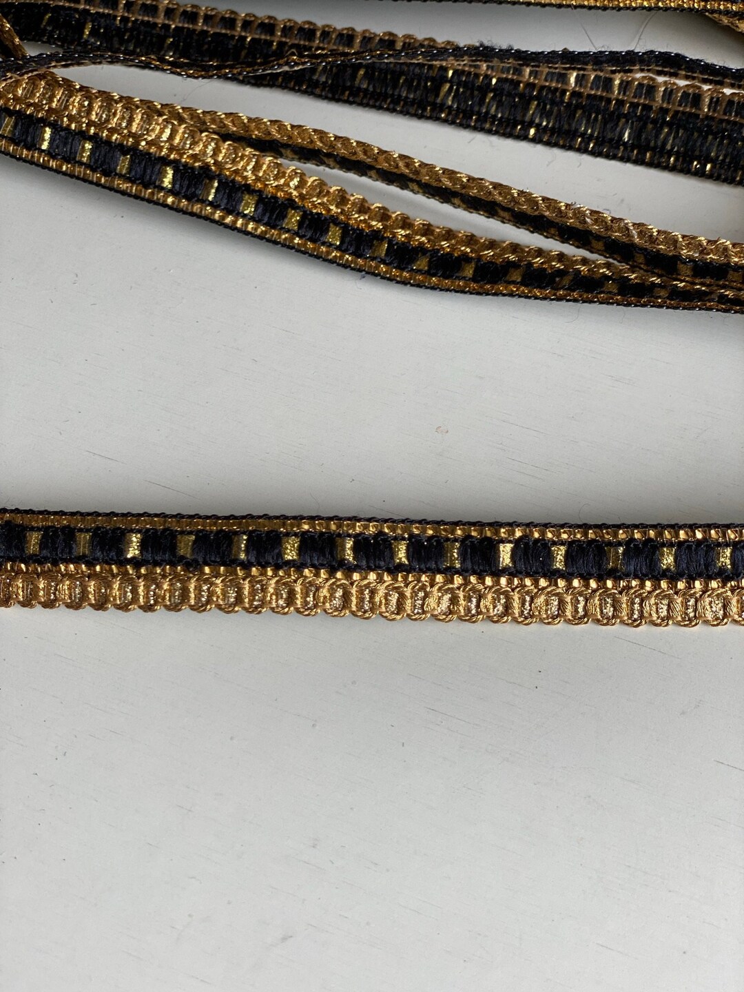 Black and Gold Narrow Trim Gypsy Lace Trim Indian Ethnic Etsy