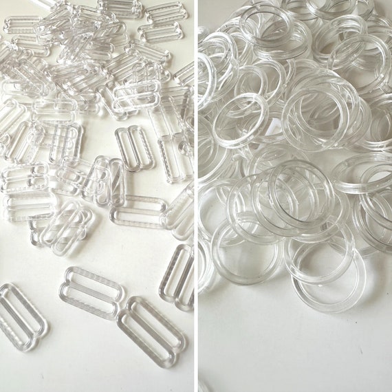 Clear Plastic Bra Making Rings and Sliders, 8 Sets Rings and Sliders for Bra  Making and Lingerie Sewing 2cm Bra Adjusters Bra Making 