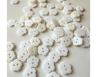 White Round Buttons Set - 12mm Sewing Buttons - Bulk Button Lot for ...