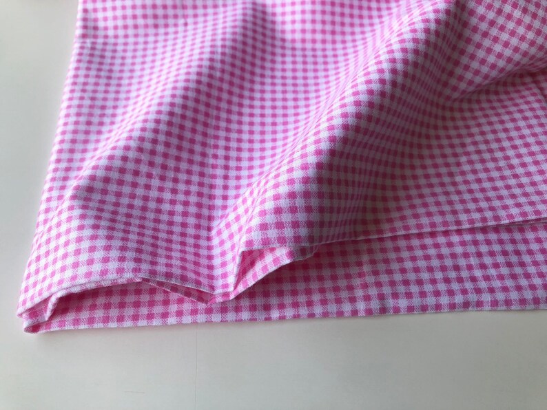 Gingham check gingham fabric baby pink and white gingham | Etsy