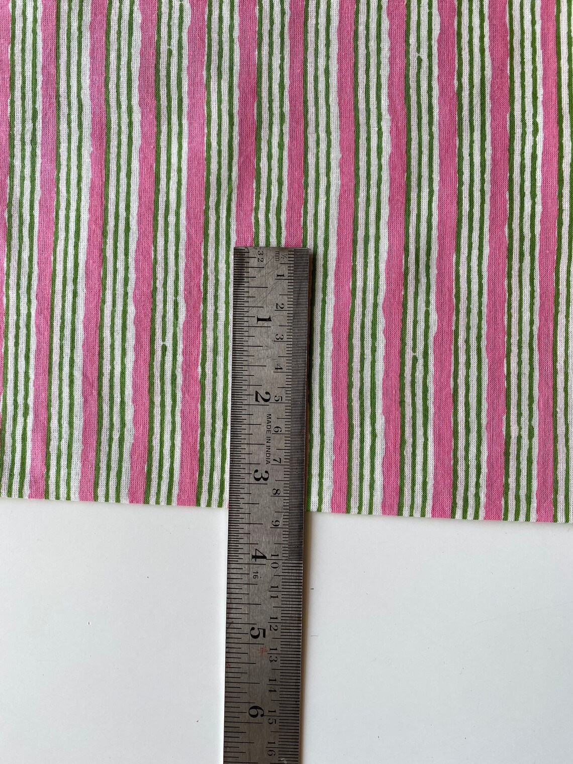 Rosa und grüne Streifen indische Baumwollstoff Dabu gedruckt | Etsy