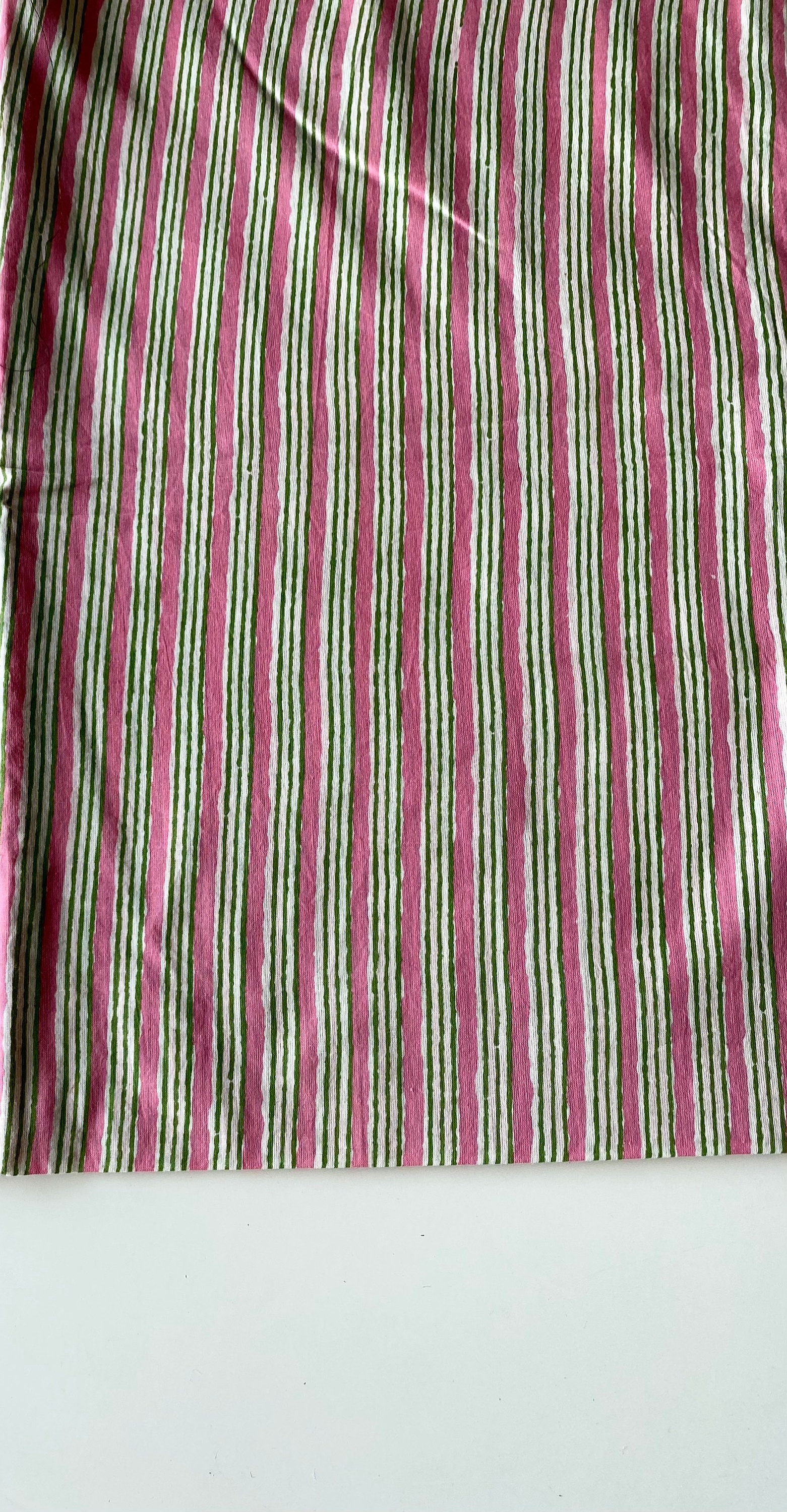 Rosa und grüne Streifen indische Baumwollstoff Dabu gedruckt | Etsy