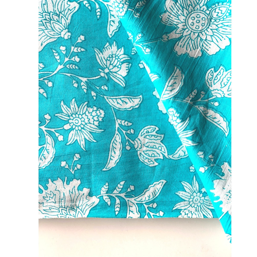 Hand block print henna gr n hibiskus print stoff 180 yard etsy de