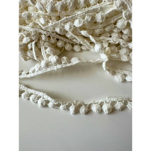 Renda branca de ponto único 1/4" largura total por jarda acabamento, casamento, vestuário, infantil, chapéu, chapelaria, figurinos, design de moda, tingível