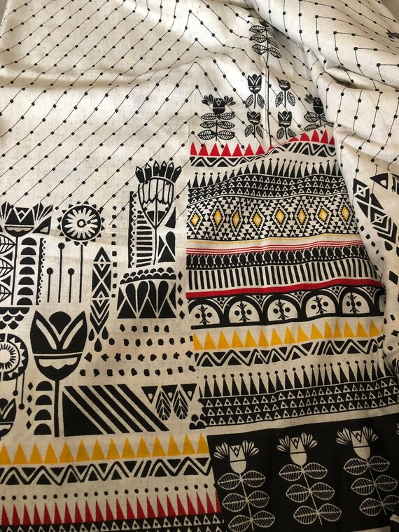 Aztec Print Fabric Fabric By The Yard Viscose Rayon Flax Etsy