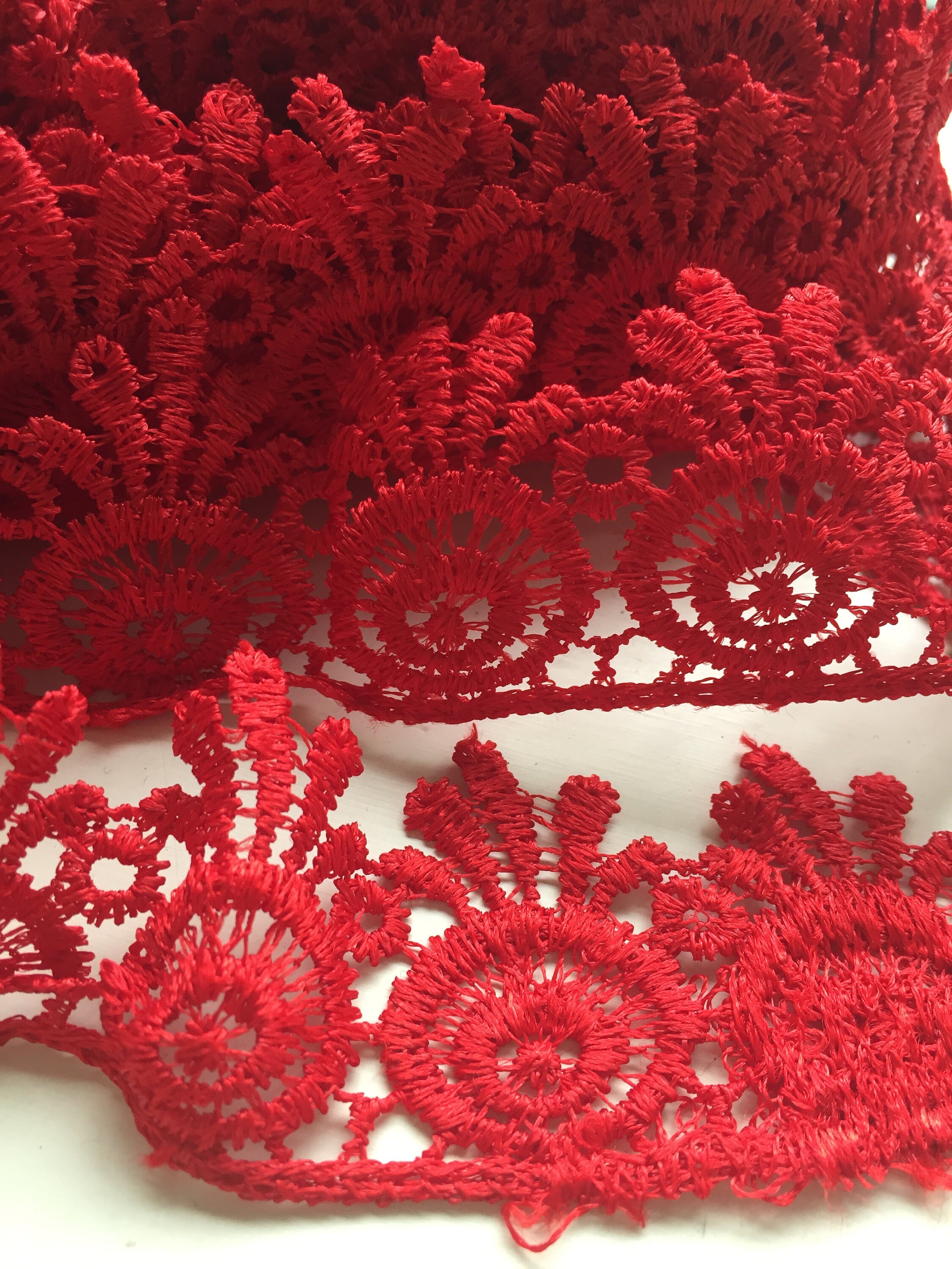 Red Cotton Trim Lace by the Yard Red Lace decorative Lace Etsy