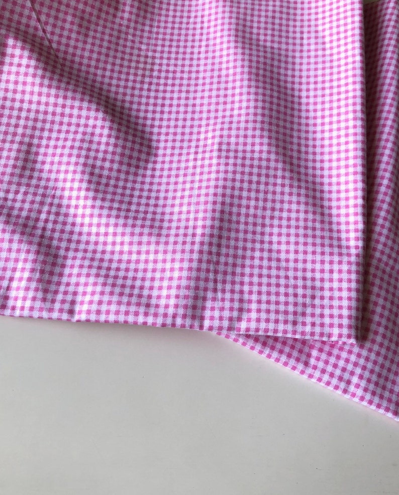 Gingham check gingham fabric baby pink and white gingham | Etsy