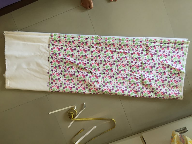 Printed Canvas fabric Unfinished canvas 60 inch width Flower Garden Print High width plain white edge multicolor print, thick fabric