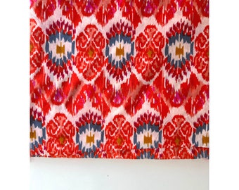 Ikat Print on Indian Cotton, Teal Orange printed ikat, Womens Fashion Ikat fabric, By the yard, mens fashion and home printed cotton