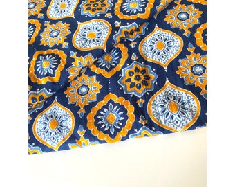 Mandala Print on Indian Cotton Fabric, Printed Cotton, 3 Yard cuts, fashion and home linen fabric, Dress Making Fabric, Quiling fabric