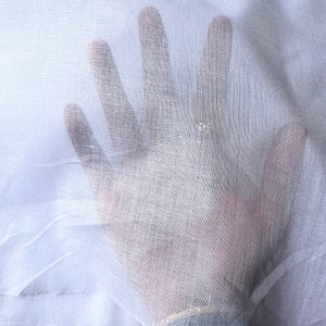 Doorzichtige witte gaasmousseline, Indiaas katoen, lichtgewicht voering, op maat gesneden