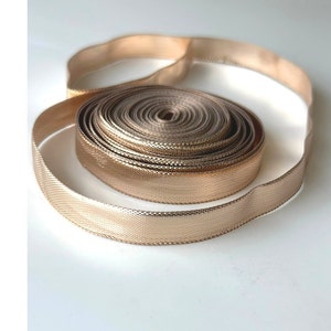 Cinta de costura, cinta de adorno de bronce hermoso de Dulux, cinta de adorno de encaje de borde estrecho cortada a medida, 1 cm de ancho, cinta para manualidades, cinta para regalo