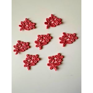 Katoenen patch perzikoranje, set van 8, geborduurde appliqué, katoenkant, patch, 2,5 cm, verzending gratis bij andere