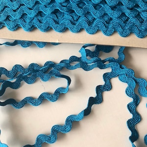 Blauwe katoenen kant met ric-rac rand, 0,5 cm naaikant, blauwe ricrac op maat gesneden, woondecoratie, decoratie voor de feestdagen, verzending gratis bij andere