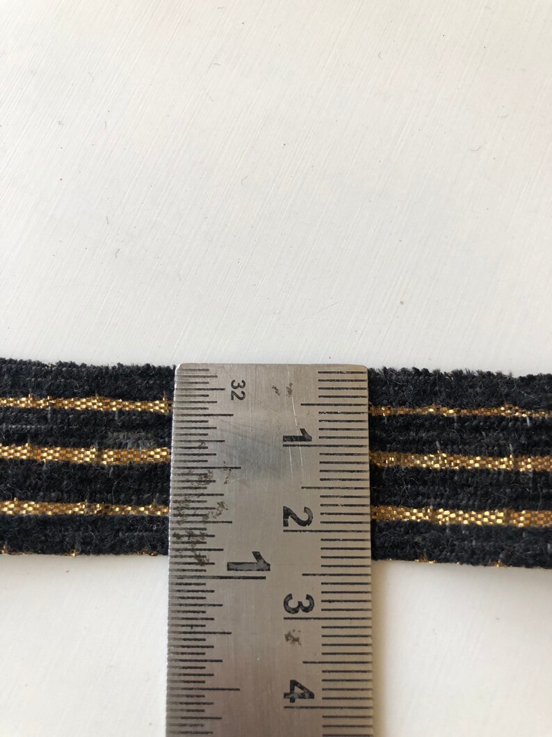 Velvet Trim Tape by the Yard Black and Golden Velvet Ribbon Etsy