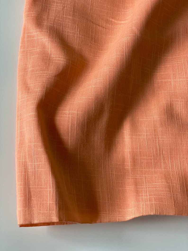 Peach Indian Cotton Flax Linen Texture Solid Colored Fabric Etsy