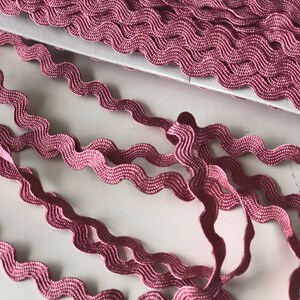 Acabamento em renda de algodão rosa fosco Ric Rac, acabamento de costura infantil de 0,5 cm, acabamento de borda Ric Rac rosa cebola por metro, decoração, frete grátis com outros