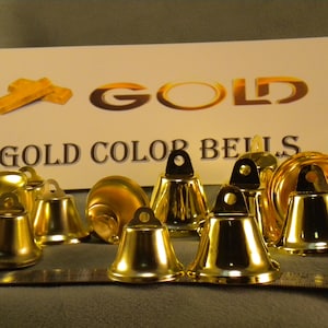 50 GROSSE Goldglöckchen 3,3 x 3,5 cm, Hochzeitsglocken, Hochzeitsglocken, Hochzeitsglöckchen, Ornament, Weihnachtsglöckchen
