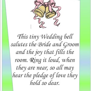 Wedding Poem Print. Our Poem Printed for Display With Your Bells. Size 8-1/2 X 11 Inches - Etsy