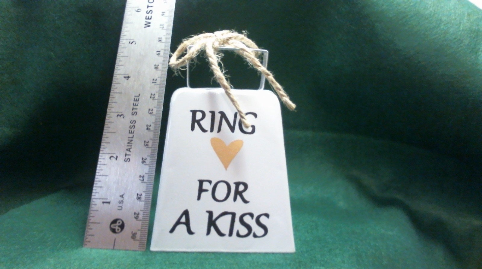 Cowbell White, Wedding Bells, Kissing Bells, Wedding Favor, Ring for a kiss, Cowbell