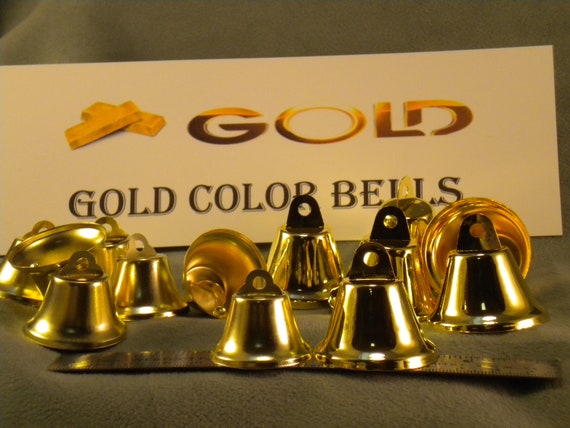 50 LARGE Gold Bells for Crafting 1-1/2 X 1-1/4 Inch, Wedding Bells