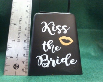 Cowbell Black, Wedding Bells, Kissing Bells, Wedding Favor, Ring for a kiss, Cowbell