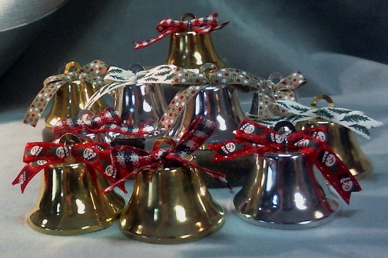 10 Piece Xlarge Bells Christmas Ornaments Bell Ornaments Etsy