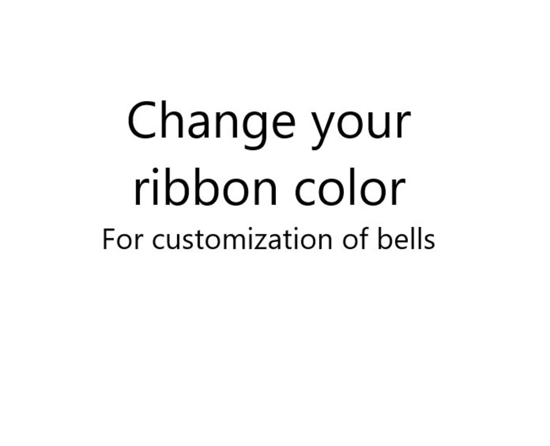 Bow Ribbon Color Customization for Bells. Addition to Your Bell Order ...