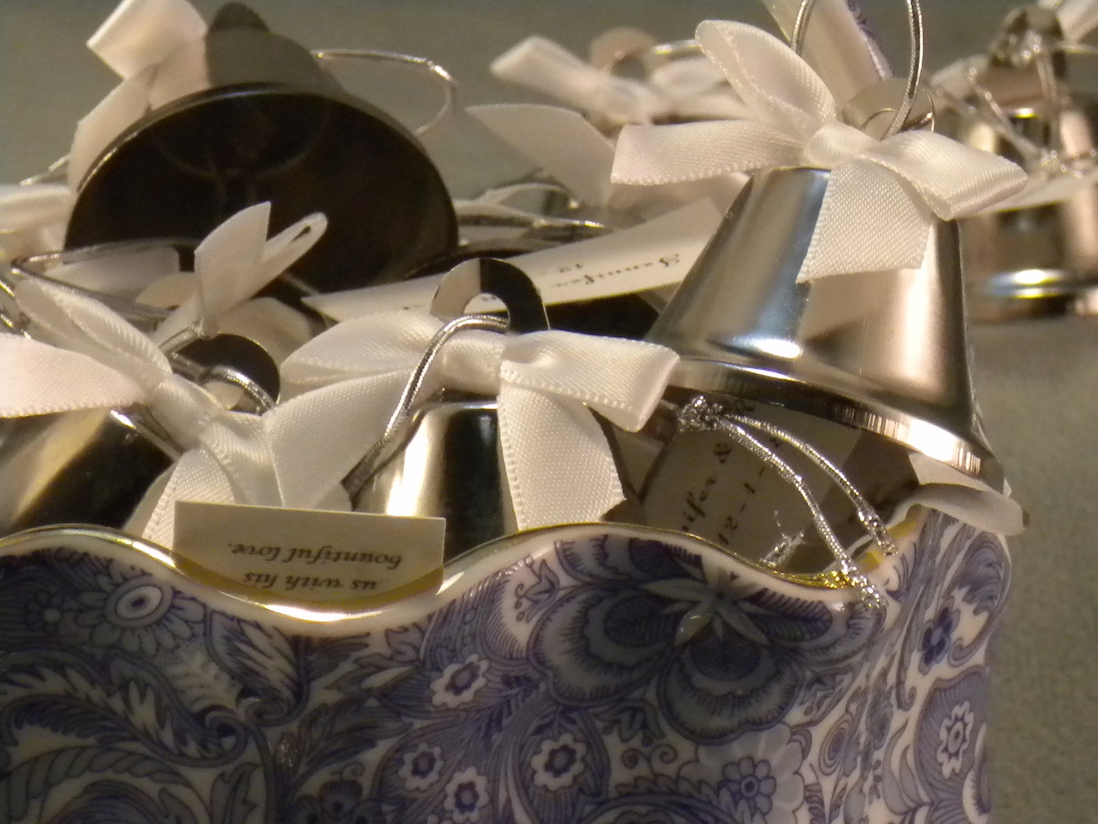 24 Bell Wedding Favors With Bows and Poem Card Wedding Bells Etsy