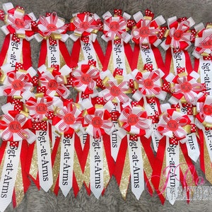 Custom ribbon corsages.